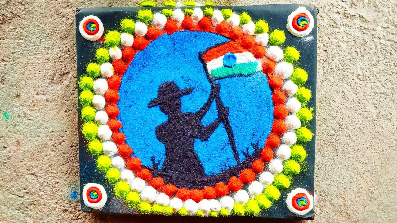 Indian Army Rangoli Design- Independence day special Rangoli 2020 - YouTube