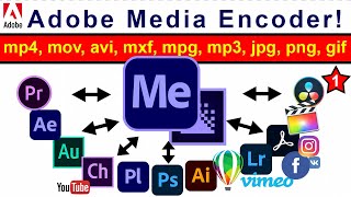 Как конвертировать в mp4 видео avi, mov, mp3 конвертер ✅ Adobe Media Encoder обзор для ЮТУБА 🤡 53 №1
