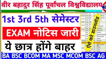 Vbspu Exam नोटिस📄|Vbspu Exam Date 2025|Vbspu Time Table 2025|Vbspu Ba 5th Semester Exam Date 2025