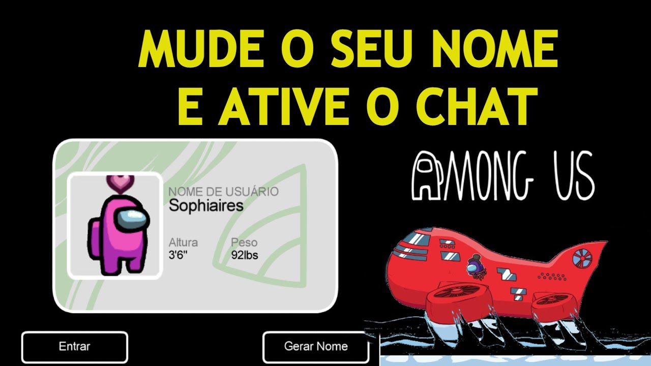 MOD MENU 100% ATUALIZADO DE AMONG US/ MUDAR O NOME/ ESCREVER NO CHAT/  ATRAVESSAR PAREDES/ E MAIS 