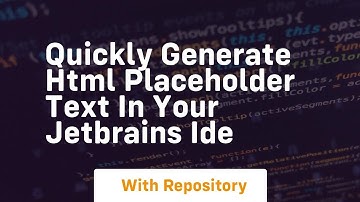 Quickly generate html placeholder text in your jetbrains ide