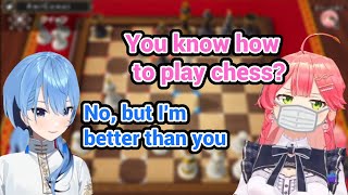 Suisei Destroying Miko in Chess even tho She said She didn't know how to play