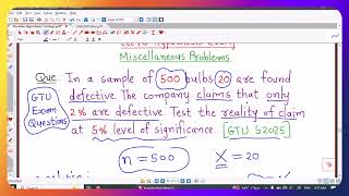 Lec40/Hypothesis Testing/GTU Exam Questions