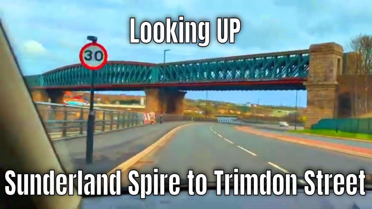 Looking UP 457 Sunderland Spire to Trimdon Street relax clouds 