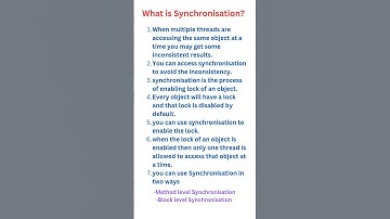 What is Synchronization? Core Java Interview Questions #4