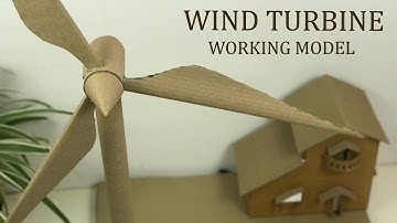 Wind turbine working model out of cardboard for science project | How to make windmill working model