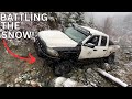 Ram 1500 &amp; Jeep Off Road in Unexpected SNOW! + Tree Falls On Me...