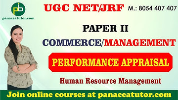 Performance Appraisal | Commerce and Management | UGC NET/JRF | Paper 2 | Panaceatutor