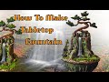 How to make tabletop fountain  diy awesome cement waterfall fountain  sl craft  artasmr craft