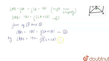 If bisectors of angleA and angleB  of a quadrilateral ABCD intersect each other at P, of angleB ...