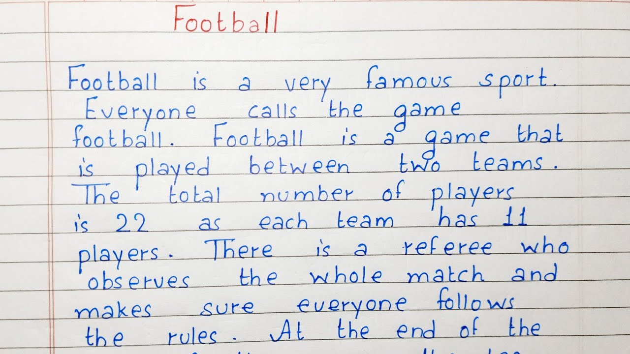 essay writing on football game