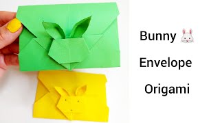 origami bunny envelope - easter tutorial - easter diy