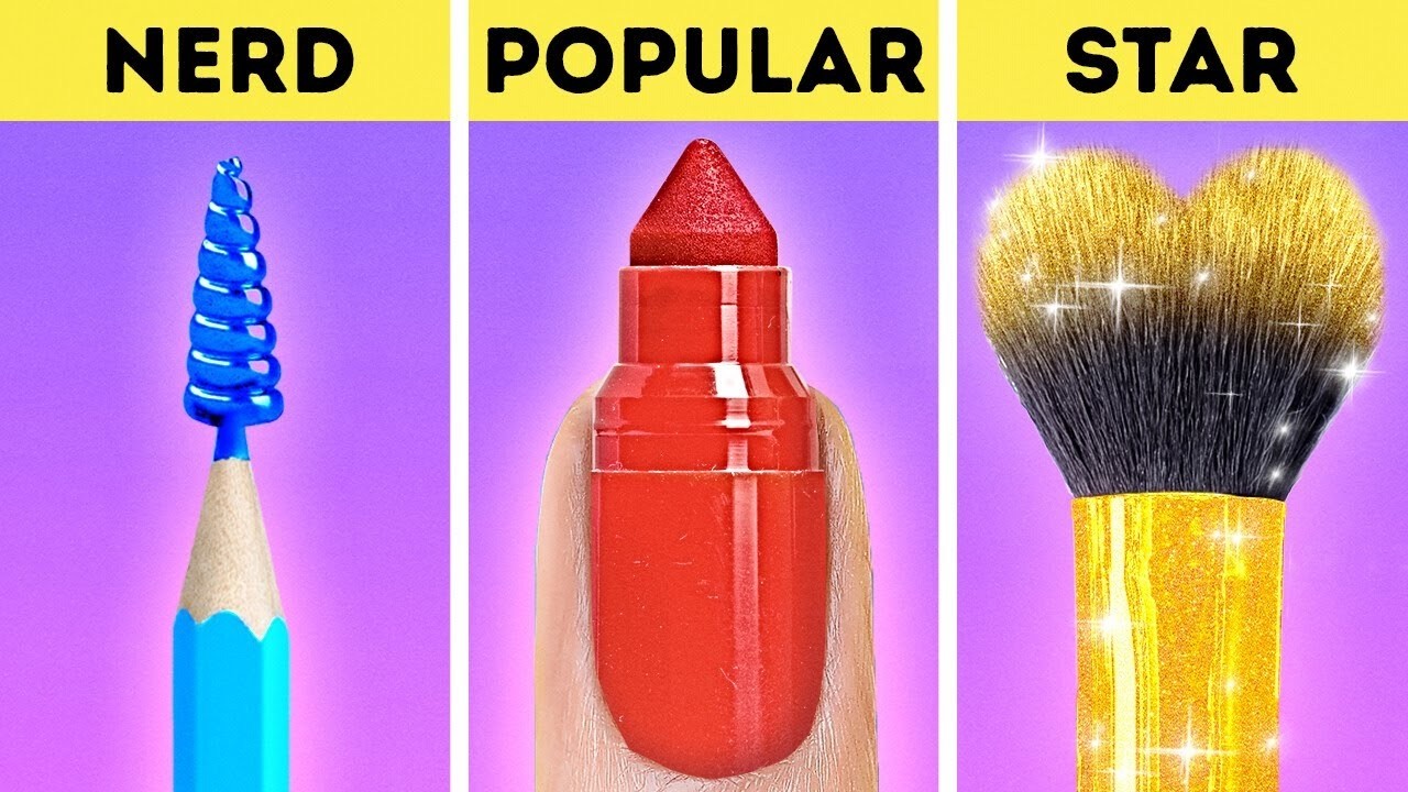 NERD VS POPULAR ART SCHOOL CHALLENGE    Crazy Drawing Secrets and Funny Situations by DrawPaw