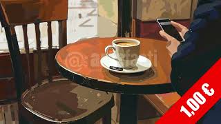 Minimal Cafe Pause — Coffee & Scrolling HD Stock Video