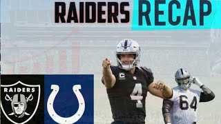 Oakland raiders vs. indianapolis colts was a great game. from the
first touchdown to interception by erik harris, pretty dominant. we
have to...