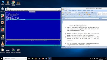 QBASIC Program program to calculate area and perimeter of rectangle