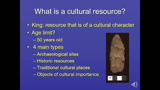 ANTY 451 Cultural Resource Management intro lecture