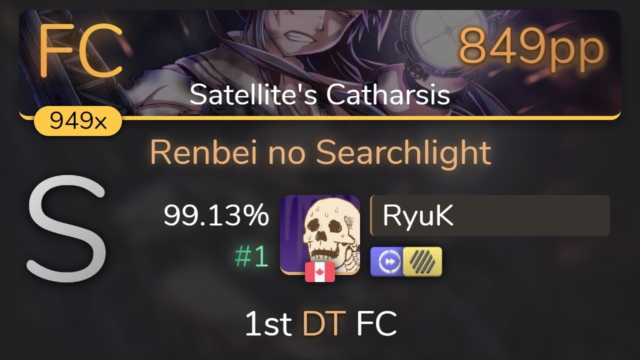 [8.53⭐] RyuK | senya - Renbei no Searchlight [Satellite's Catharsis] +HDDT 99.13% {#1 849pp FC} osu!