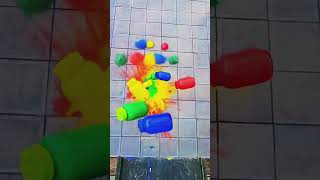 Satisfying Color Splash Explosion! 🔴💛💚💙 #shorts
