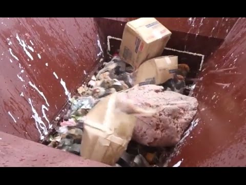 食品廃棄物 バイオマス の破砕 Shredding Food Waste 破砕機 ライオンシュレッダー Youtube