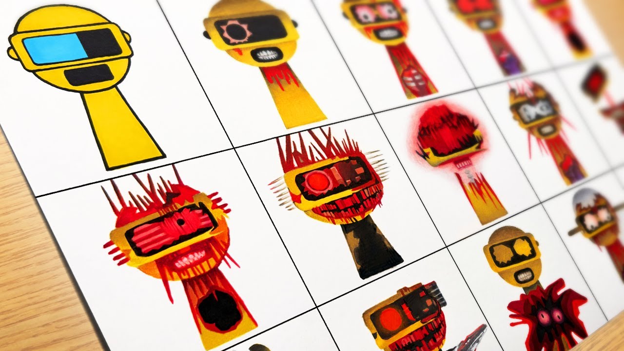 Drawing Incredibox Sprunki : Phase 1 to Phase 13 [Garnold-Final] Sprunki Mix