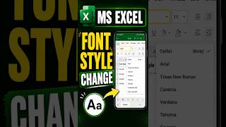 MS Excel Me Font Style Kaise Change Kare | Excel Mobile Tutorial #excel #mobile