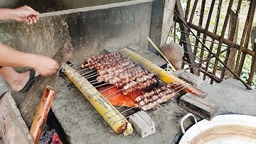 Thịt nướng bếp củi & Lễ cúng giải hạn của người dân tộc tày