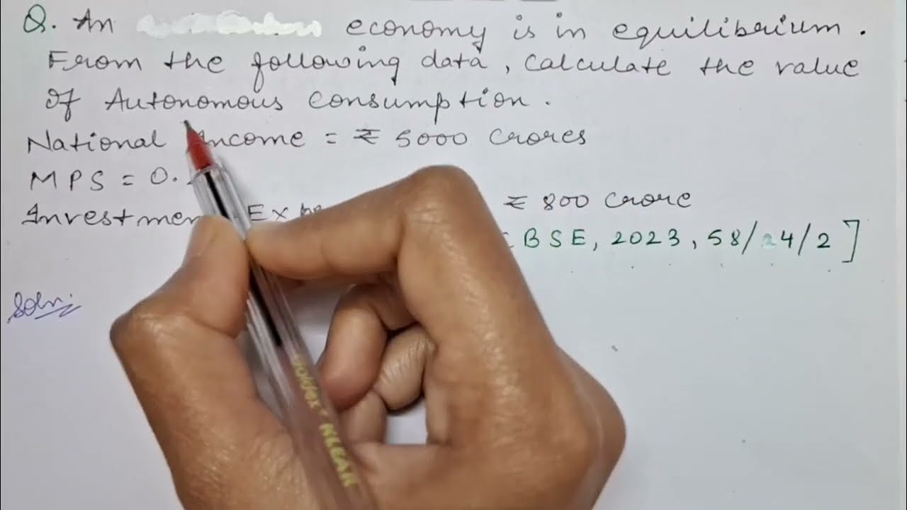 How to calculate Autonomous Consumption | How to solve question of Investment Multiplier | 