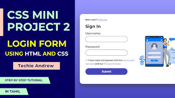 CSS Mini Project 2  || Login Form  || Step By Step Tutorial || In Tamil