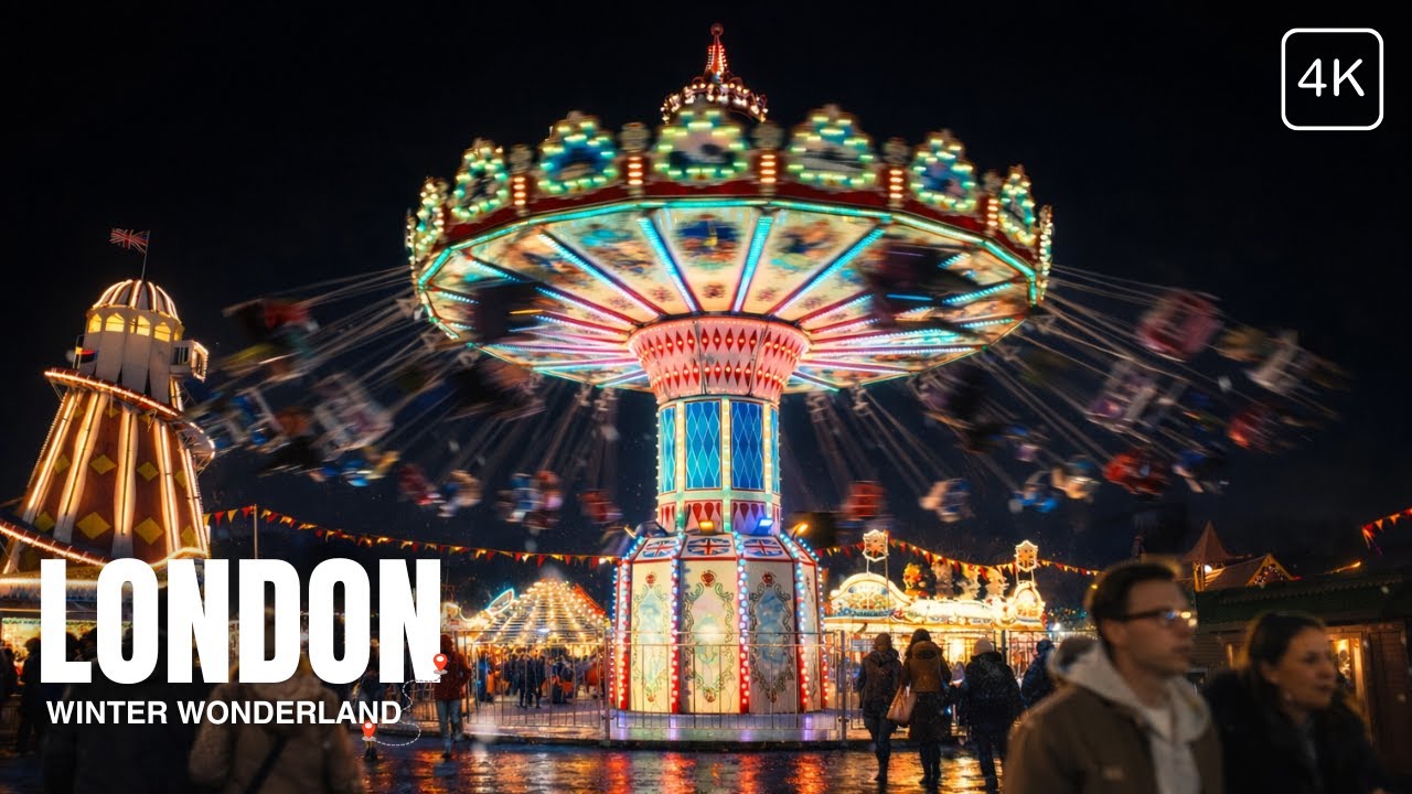 4K London Walking Tour | Winter Wonderland , New Year Celebrations