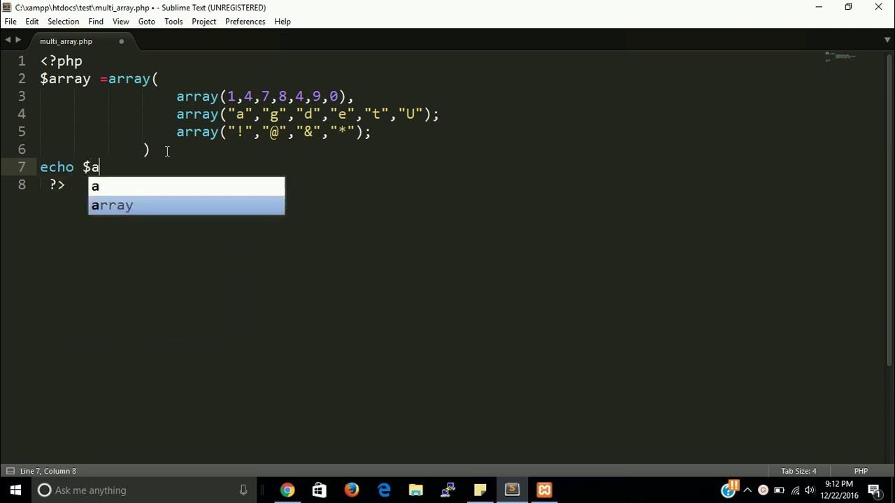 multidimensional array in php with oops | learn php step by step - YouTube