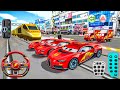 New McQueen Bugatti Car vs Golden Bullet Train - 3D Driving Class Simulation - Android game