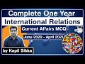 Complete One Year International Relations Current Affairs MCQ June 2020 to April 2021 for UPSC exam