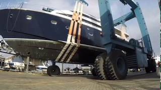 M/Y Juliette Superyacht winter refit - The lift out