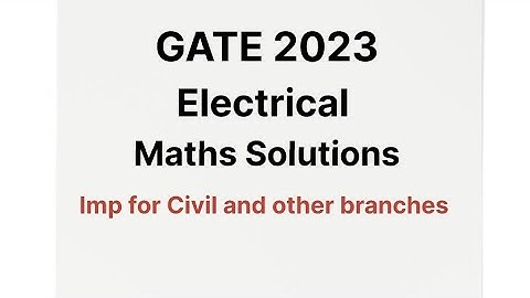 GATE 2023||Maths Solution||Electrical