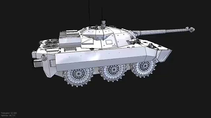 AMX 10  Wheeled Tank Destroyer 3D Model