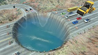หลุมน้ำยักษ์(จะมีรถคันไหนที่สามารถข้ามไปได้?) | BeamNG Drive