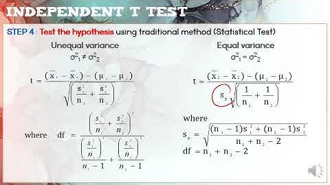 STA404 - Hypothesis Testing Part 2.1 ( Independent Samples )