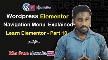 Navigation menu Explained | Learn WordPress Elementor | 2020 | in Tamil