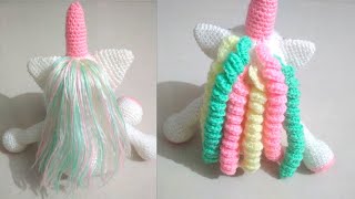 How to crochet Unicorn Hair | Crochet curly cues - 2 ways to crochet/make Unicorn hair