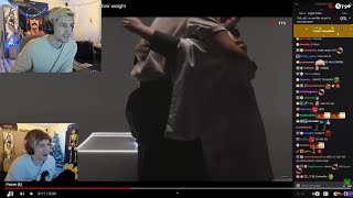 xQc reacts to his guy hugging girl to know weight clip