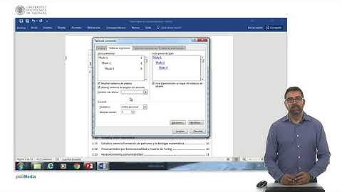 Tablas de contenido personalizadas |  | UPV