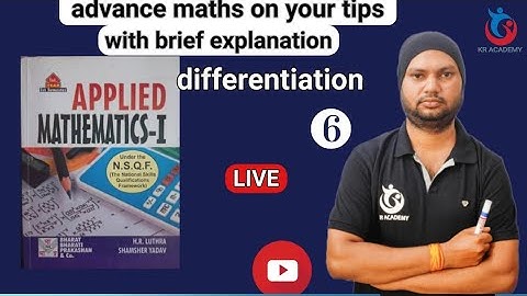 Differentiation-6 || Applied Maths-1 || By Kr Sir