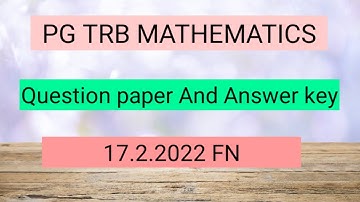 Pg trb Maths question paper 17.2.2022 FN