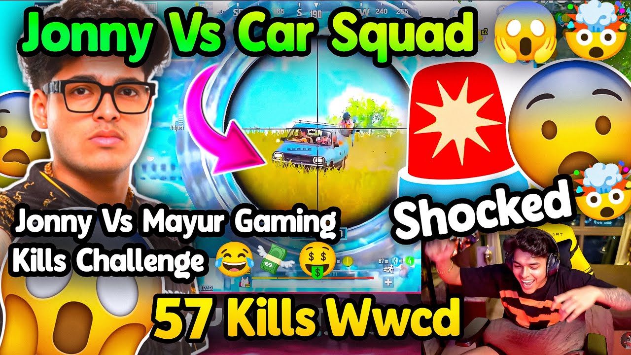 🤑Jonny vs Mayur Gaming Most Kills Challenge💸Jonny Vs Full Car Squad😱Bgmi Tournament Bgis Gameplay