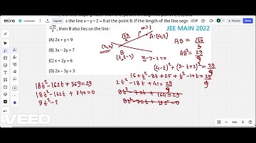 43.IIT PYQ STRAIGHT LINE ARIHANT A line, with the slope greater than one, passes through the point