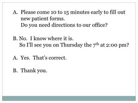 Making A Doctor S Appointment Esl Dialog Presentation Youtube