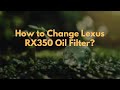 How to Change Lexus RX350 Oil Filter?