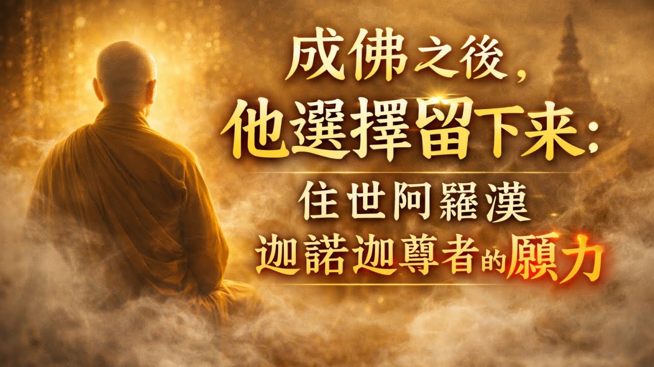 成佛之後，他選擇留下來：住世阿羅漢迦諾迦尊者的願力。成佛之後，為何還要活在人間？一位住世阿羅漢，被隱藏的選擇