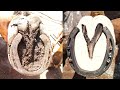 Horse Hoof Restoration - Very Satisfying - Removing A Horseshoe - People Amazing Skill - ASMR